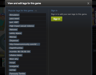 Illustration for article titled The First Day of Steam Tags Is Both Funny and Sad